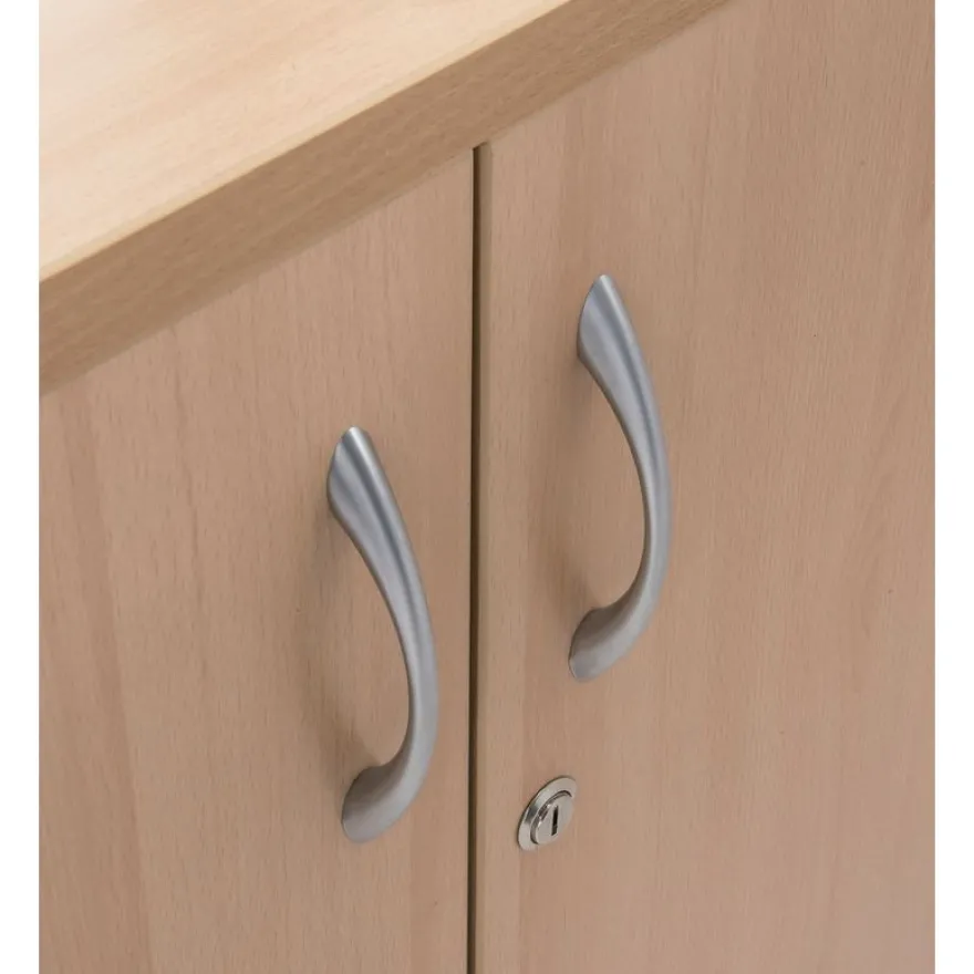 Armoire mi-haute IDRA/DUAL - L80 x H102 x P47 - 2 portes - 2 tablettes métal DS - Corps anthracite - Portes et dessus Chêne Clair