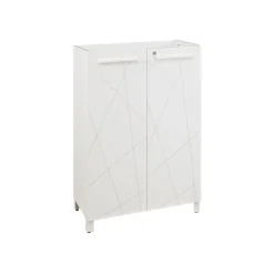 Armoire mi-haute SUNDAY - L80 x H114 x P42 - portes en blanc graphic