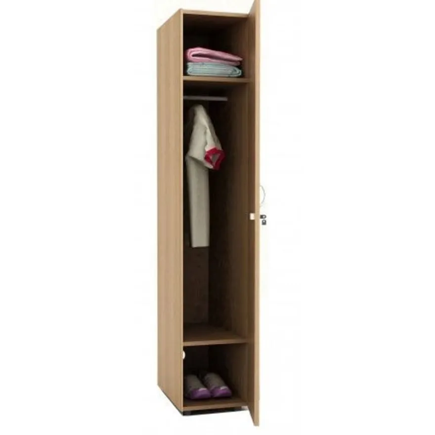 Armoire vestiaire 1 porte - H185 x L33 x P52 cm - noyer clair