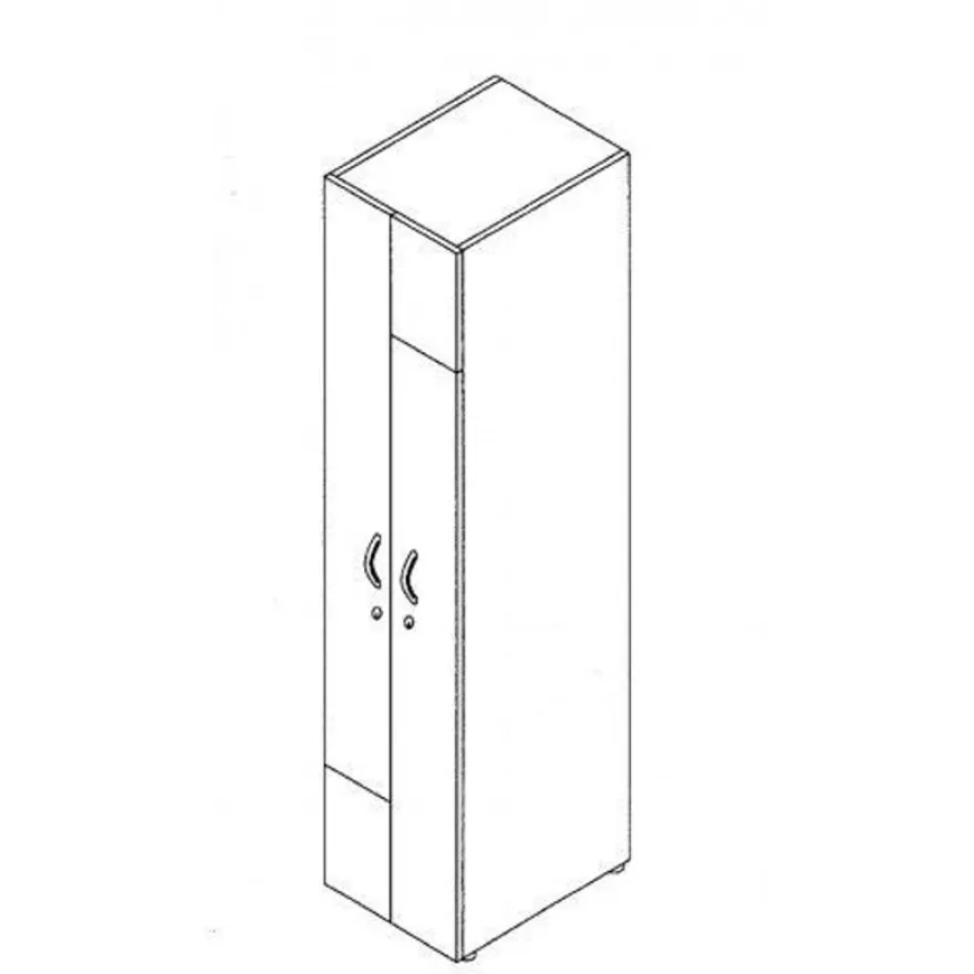 Armoire vestiaire 2 portes - H185 x L40 x P52 cm - Hêtre