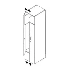 Armoire vestiaire 2 portes - H185 x L40 x P52 cm - Hêtre