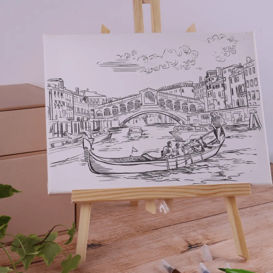 Artist Canvas Venice (toile sur chevalet avec 6 feutres)