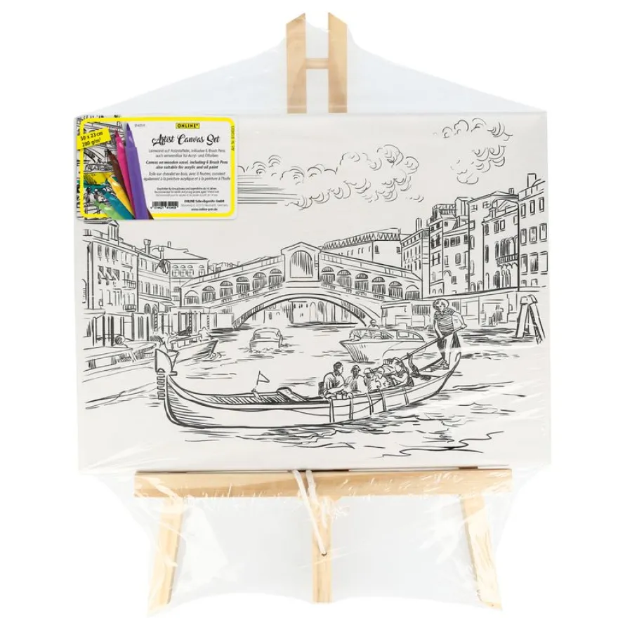 Artist Canvas Venice (toile sur chevalet avec 6 feutres)