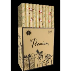 Assortiment rouleaux Papier Cadeau Kraft Or Noël 0.70cm x 2m