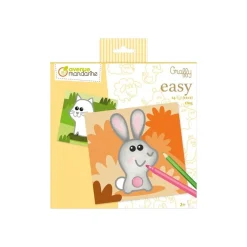 Avenue Mandarine GRaffy Easy - Feuille de coloriage - animaux de la ferme - 120 g/m² - 24 feuilles - blanc - papier - jaune
