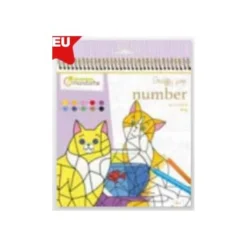 Avenue Mandarine Graffy Pop Number - Paint by number book - chats - 24 feuilles