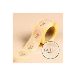 Avery - 500 Etiquettes Fait avec Amour - Adhésif décoratif - rond - 35 mm diametre - papier