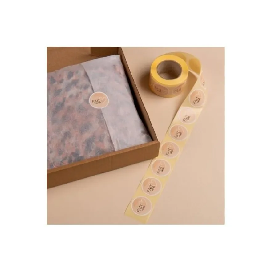 Avery - 500 Etiquettes Fait avec Amour - Adhésif décoratif - rond - 35 mm diametre - papier