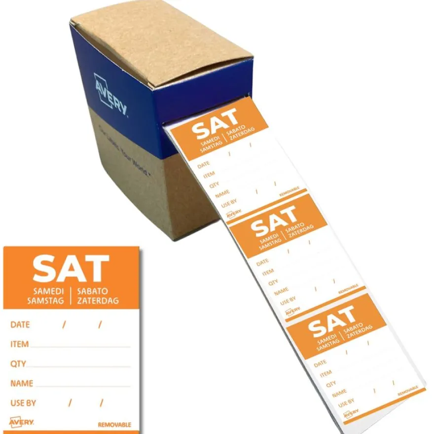 Avery - 1000 Etiquettes Jour Simples - SAMEDI - 25x25mm - Amovibles