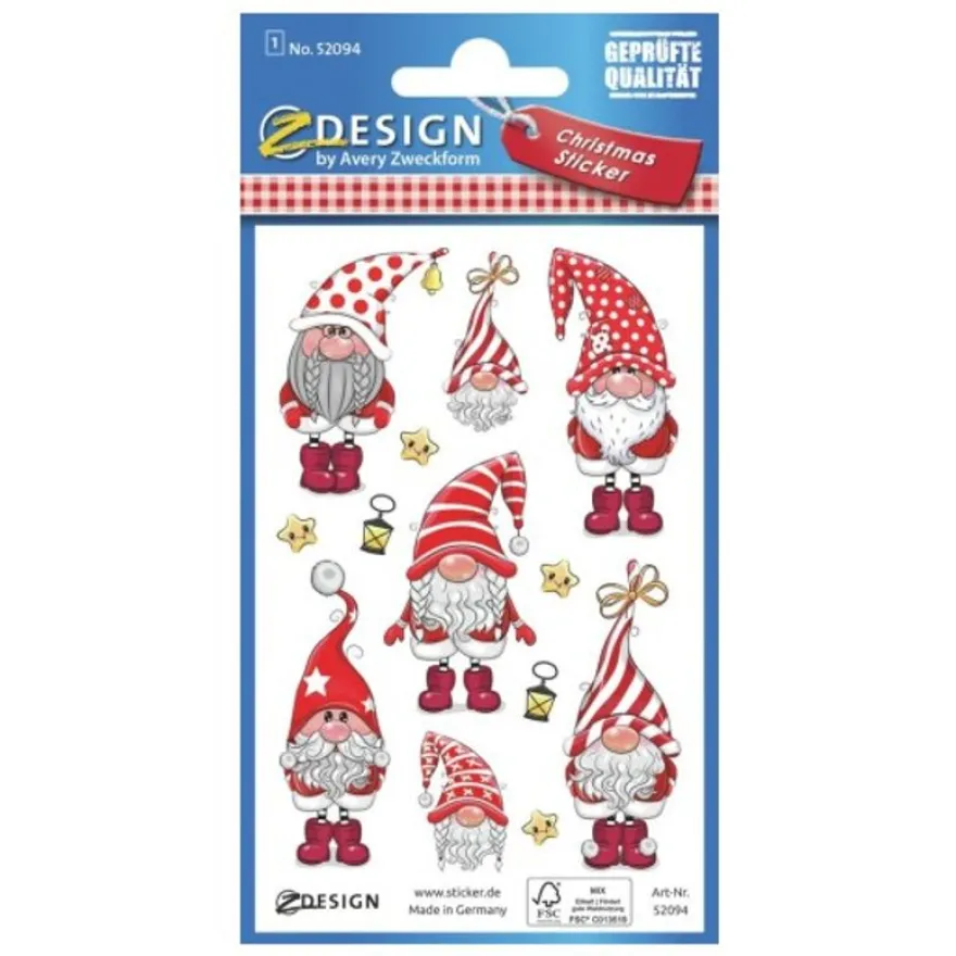 Avery - 7 stickers en sachet - 160x83x1 - lutins à paillettes