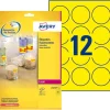 Avery - 300 Étiquettes adhésives rondes jaune fluo - diamètre 63,5 mm - Impression laser - réf L7670Y-25