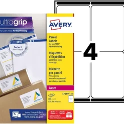 Avery - 400 Étiquettes adresse blanches - 99,1 x 139 mm - Impression laser - réf L7169-100