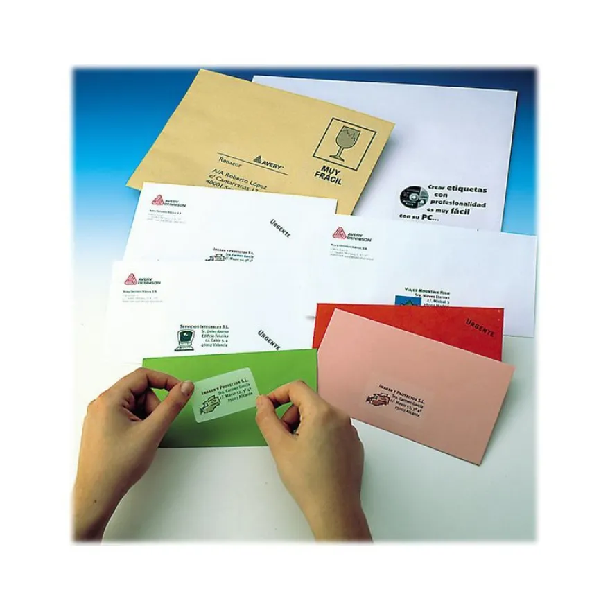 Avery - 25 Étiquettes adresse transparentes - A4 - Impression laser - réf L7567-25