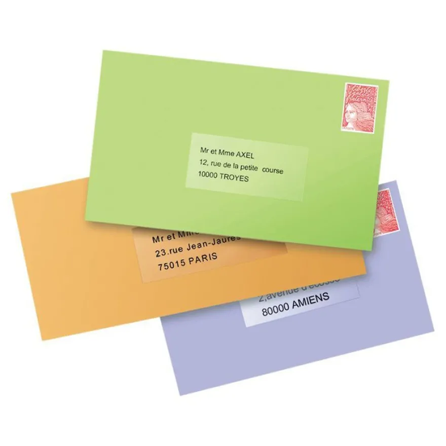 Avery - 25 Étiquettes adresse transparentes - A4 - Impression laser - réf L7567-25