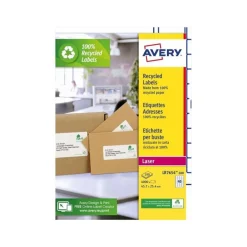 Avery - 4000 Étiquettes adresse recyclées blanches - 63,5 x 46,6 mm - Impression laser - réf LR7654-100