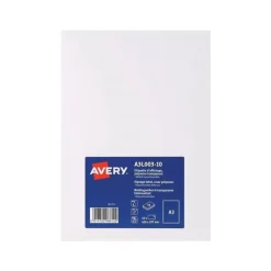 Avery - 10 Étiquettes amovibles transparentes - A3 - Impression laser - réf A3L003-10