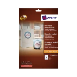 Avery - 240 Étiquettes amovibles rondes blanches - diamètre 60 mm - réf L7104REV-20