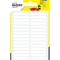 Avery - 240 Étiquettes multi-usages blanches - 5 x 35 mm - réf ETSA30