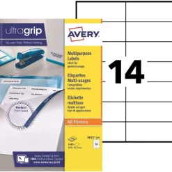 Avery - 1400 Étiquettes multi-usages blanches - 105 x 42,3 mm - réf 3653-100