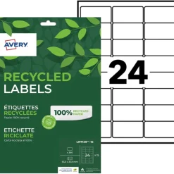 Avery - 360 Étiquettes recyclées blanches - 63,5 x 33,9 mm - Impression laser ou jet d'encre - réf LR7159-15