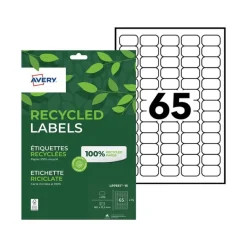 Avery - 975 Étiquettes recyclées blanches - 38,1 x 21,2 mm - Impression laser ou jet d'encre - réf LR7651-15
