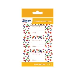 Avery - 20 Étiquettes rondes confiture fruits rouges - diamètre 47,5 mm