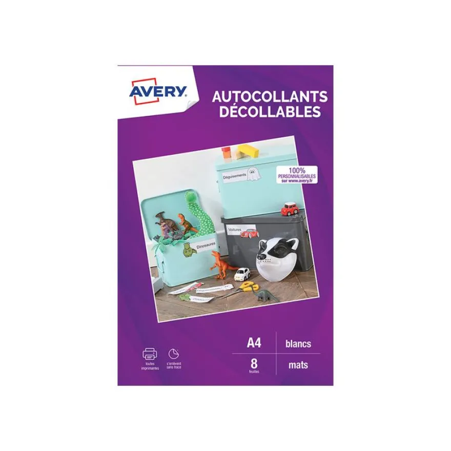 Avery - Autocollants kraft - 8 feuilles A4