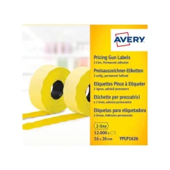 Avery - Boîte de 10 rouleaux de 1200 étiquettes de prix - 26 x 16 mm - jaune