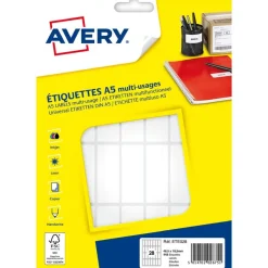 Avery - Etui A5 - 448 Étiquettes multi-usages blanches - 48,5 x 18,5 mm - réf ETE028