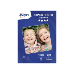 Avery - Papier Photo brillant - 13 x 18 cm - 230 g/m² - impression jet d'encre - 35 feuilles