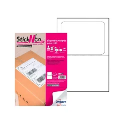 Avery - Stickn'go 100 Étiquettes intégrées blanches - 120 x 164 mm - Compatible Colissimo