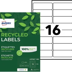 Avery QuickPEEL Recycled Labels - Adhésif permanent - blanc naturel - 33.9 x 99.1 mm 1600 étiquette(s) (100 feuille(s) x 16 étiquettes adresses