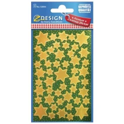 Avery Zweckform Z-Design Christmas - Adhésif décoratif - étoiles de Noël - 76 x 120 mm - 2 feuilles - or - permanent - film