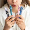 Back 2 Fun - Stylo bleu effaçable avec tête de pingouin - écriture fun et sans ratures pour enfants