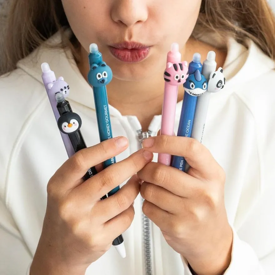 Back2Fun - stylo effaçable à tête d'ours avec encre thermosensible - idéal pour apprendre en douceur