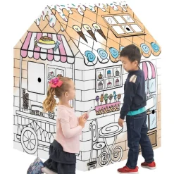 Bankers Box - Maison restaurant en carton ondulé à colorier
