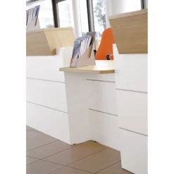 Banque d'accueil droite SUNDAY - L120 x H74/110 x P72/83 - Chêne