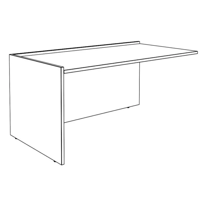 Banque d'accueil Module de départ bas OLA - L82,5 x H75,5 x P82,5 cm - structure carbone, plateau chêne clair