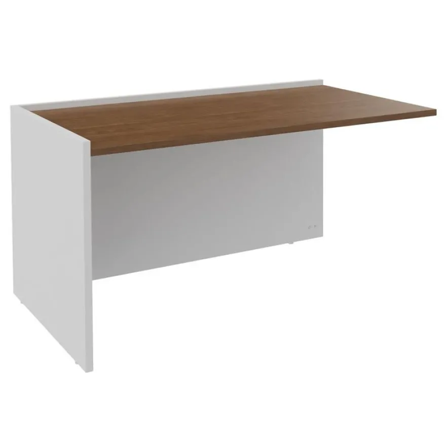 Banque d'accueil Module de départ bas OLA - L82,5 x H75,5 x P82,5 cm - structure blanc perle, plateau noyer