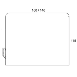 Banque d'accueil Module intermédiaire PMR OLA - L100 x H72,5 x P115 cm - structure blanc perle, plateau chêne clair