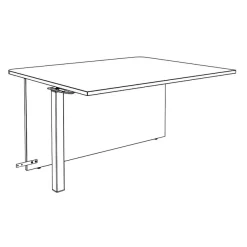 Banque d'accueil Module intermédiaire PMR OLA - L100 x H72,5 x P115 cm - structure blanc perle, plateau chêne clair