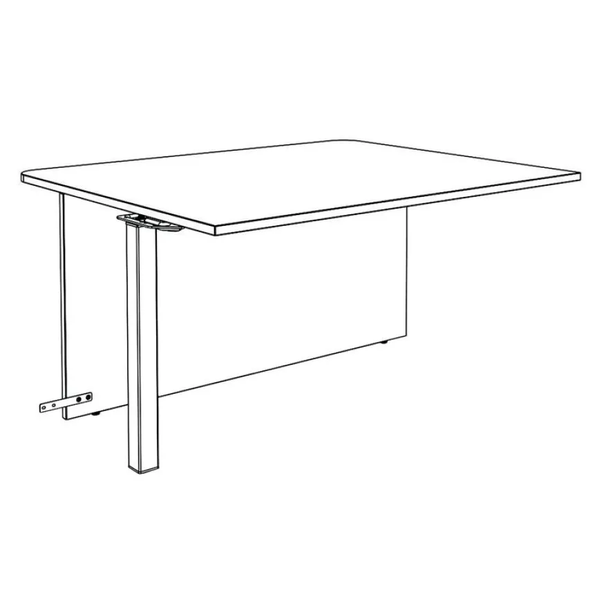 Banque d'accueil Module intermédiaire PMR OLA - L100 x H72,5 x P115 cm - structure blanc perle, plateau chêne clair