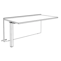 Banque d'accueil Module suivant bas OLA - L80 x H75,5 x P82,5 cm - structure blanc perle, plateau chêne clair