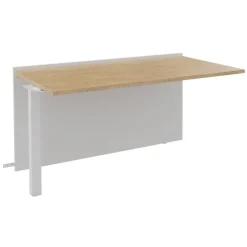 Banque d'accueil Module suivant bas OLA - L80 x H75,5 x P82,5 cm - structure blanc perle, plateau chêne clair