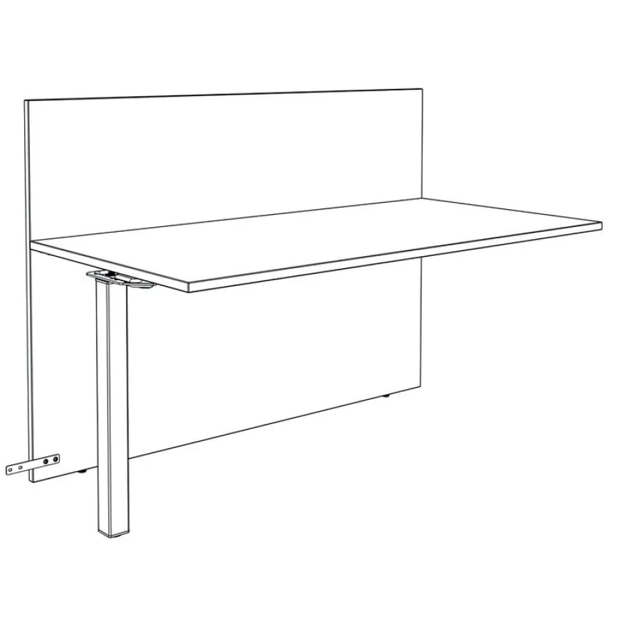 Banque d'accueil Module suivant haut OLA - L120 x H112 x P82,5 cm - structure blanc perle, plateau chêne clair