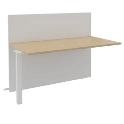 Banque d'accueil Module suivant haut OLA - L120 x H112 x P82,5 cm - structure blanc perle, plateau chêne clair