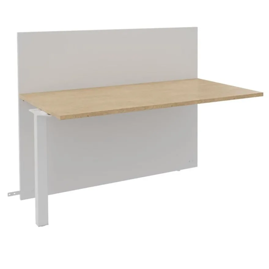 Banque d'accueil Module suivant haut OLA - L120 x H112 x P82,5 cm - structure blanc perle, plateau chêne clair