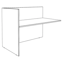 Banque d'accueil OLA - Ensemble composé d'un module haut + un module PMR et d'une tablette blanc perle - L222,5 cm - blanc perle