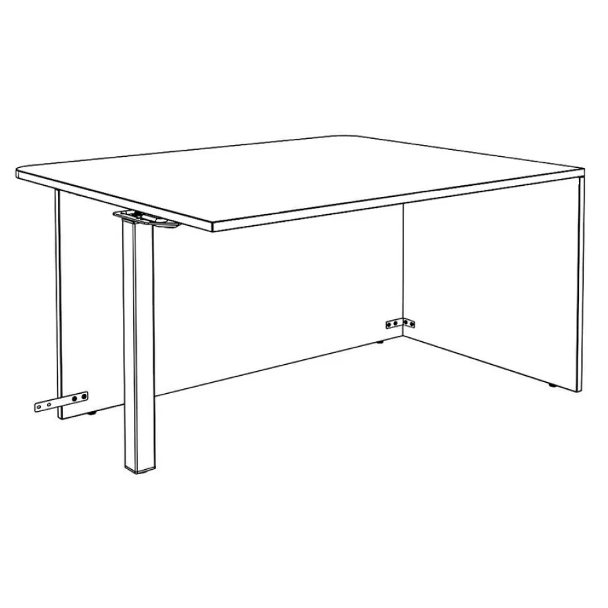Banque d'accueil OLA - Ensemble composé d'un module haut + un module PMR et d'une tablette blanc perle - L222,5 cm - blanc perle