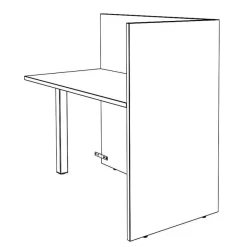 Banque d'accueil Retour direct haut OLA - L82,5 x H112 x P62,5 cm - structure carbone, plateau chêne gris